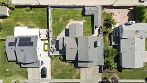 Aerial perspective of suburban area