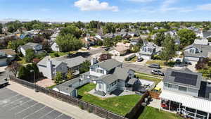 Aerial view of residential area