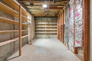 View of storage and laundry room