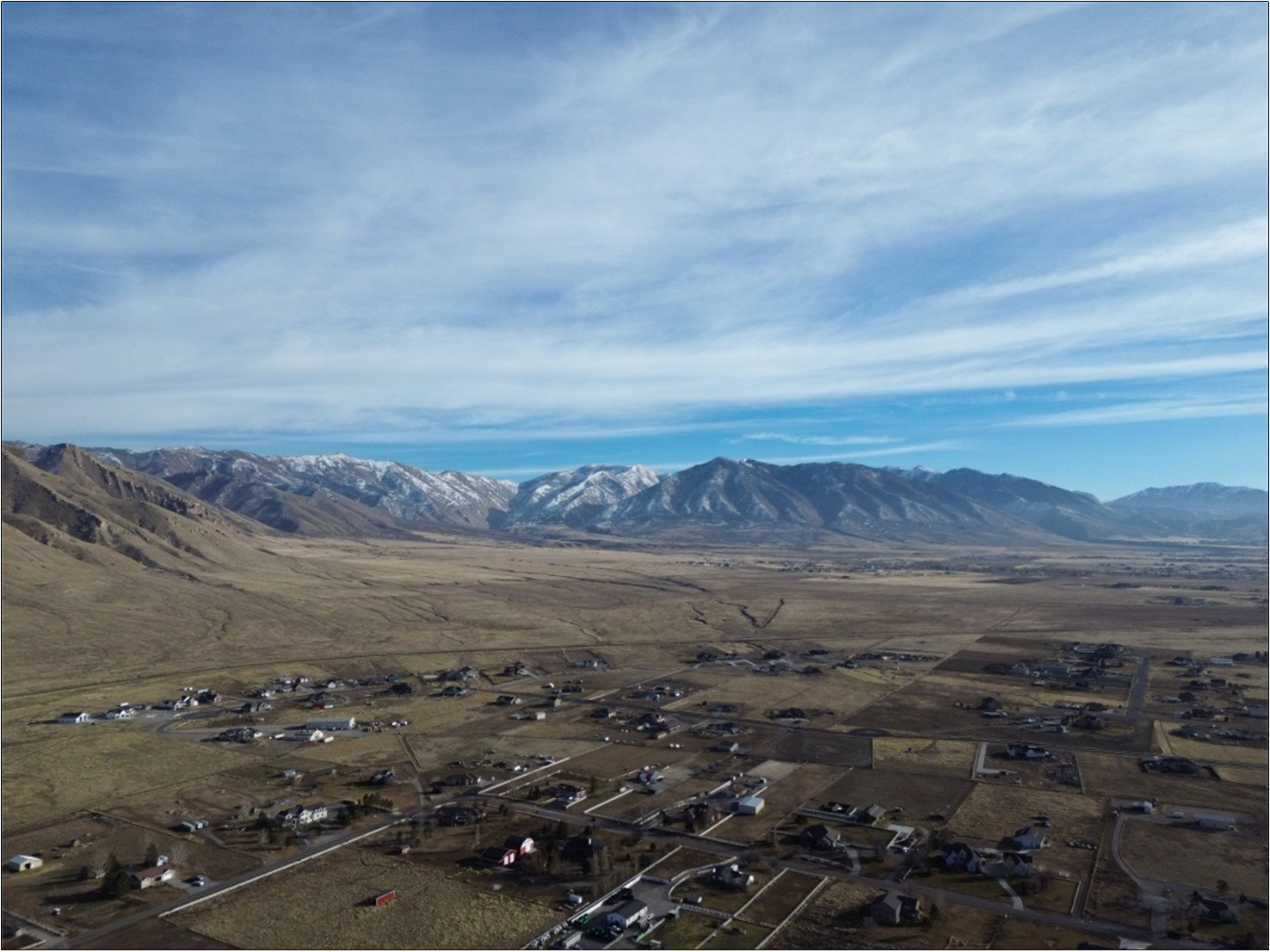 Mountain view with nearby suburban area