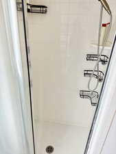 Bathroom view of a shower stall