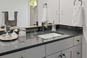 Detail view of primary bathroom vanity