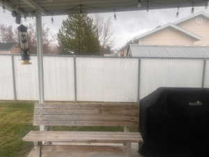 Wooden terrace with area for grilling