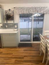 Entryway featuring wood finished floors