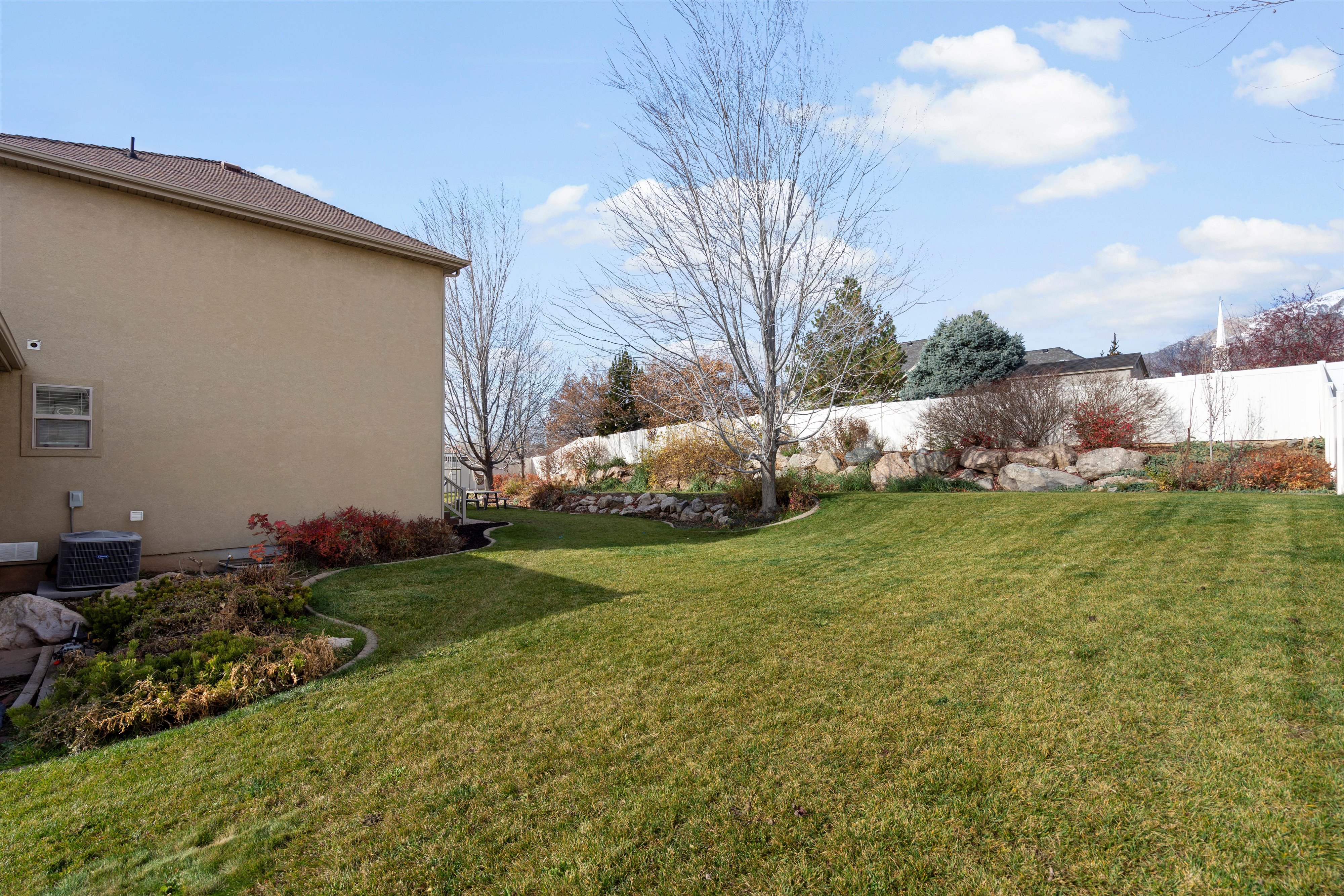 View of fenced yard