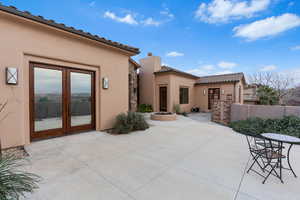 View of patio with french doors