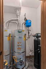 Utilities featuring secured water heater and water softener