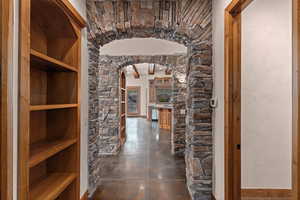 Looking out from Primary suite back toward kitchen area