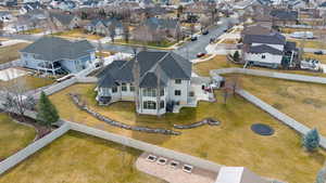 Aerial perspective of suburban area