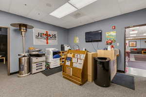 Interior space with a drop ceiling