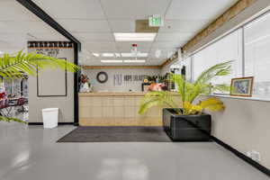 Reception with a drop ceiling