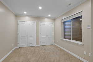 Downstairs office. Could be enclosed for a bedroom.