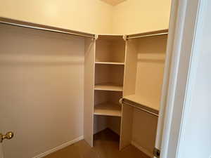 View of walk in closet