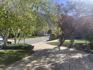 View of concrete road featuring a residential view
