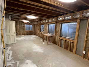 View of unfinished basement
