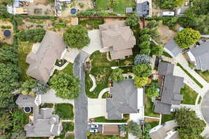 Aerial perspective of suburban area