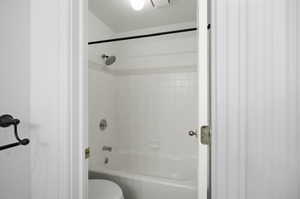 Upstairs bathroom with tub/shower combo in a separate room for privacy