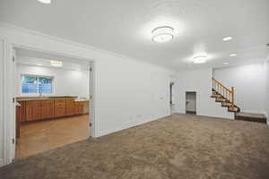 Basement family room perfect for entertaining