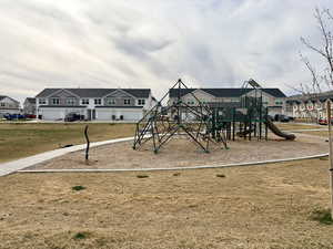 Community play area featuring a residential view