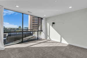 Bedroom with city views