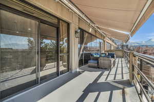 Balcony with covered awnings