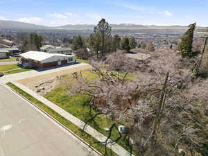 Bird's eye view of a mountain backdrop