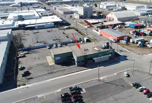 Aerial view of industrial structures