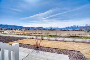 View of mountain background with rural landscape
