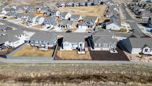 Aerial perspective of suburban area