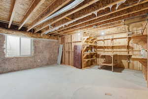 Below grade area with wood walls