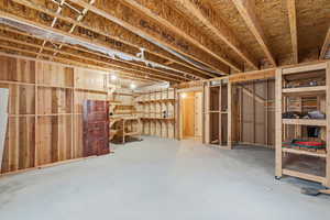 View of unfinished below grade area