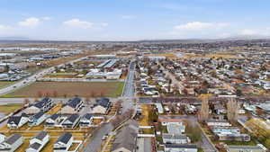 Aerial view of residential area