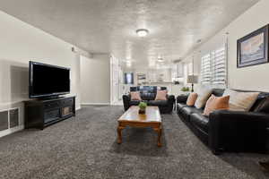 Family room leading into kitchen area