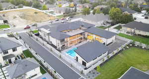 Aerial view of residential area