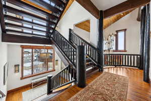 Stairway with wood-type flooring