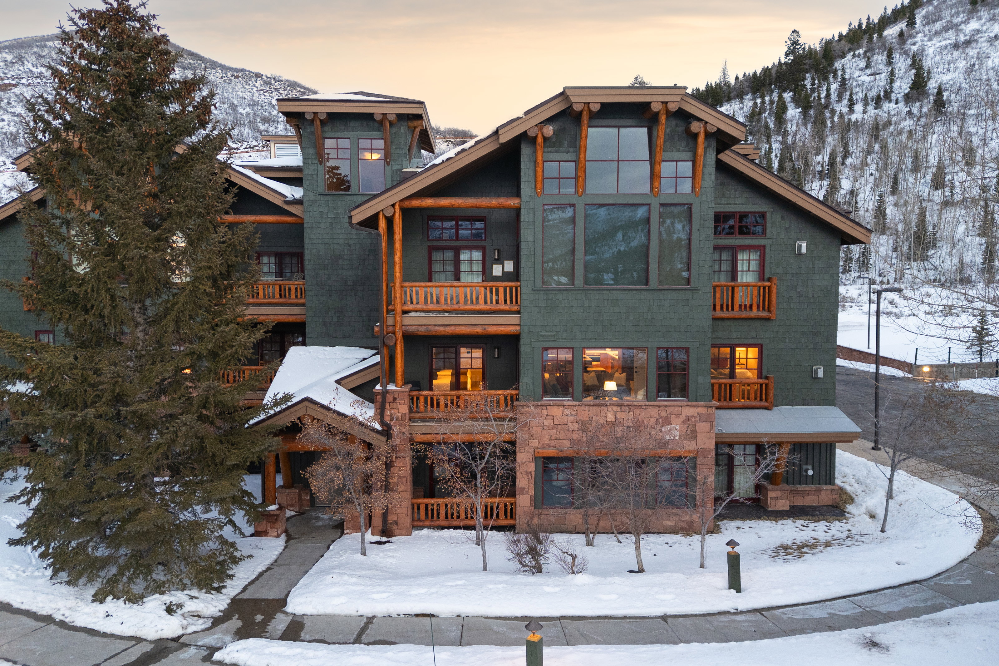 View of front of home featuring a mountain view