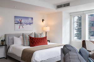 Bedroom featuring carpet