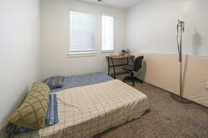 Bedroom with carpet