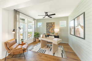 Bright and open office space.