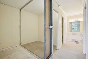 Bathroom with crown molding