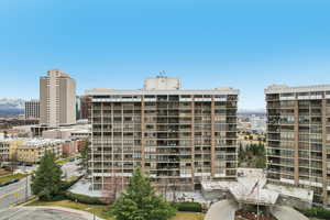 View of building exterior featuring a view of city