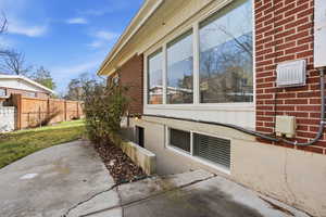 View of home's exterior with a patio