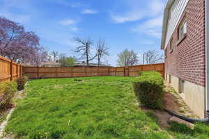 View of fenced backyard