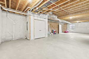 View of unfinished basement