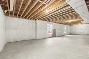 View of unfinished basement