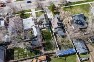 Aerial perspective of suburban area