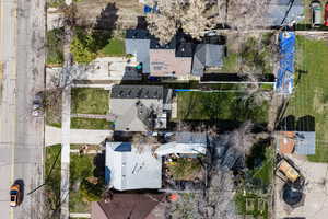 Aerial view of residential area