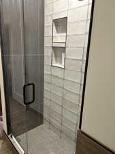 Bathroom with a stall shower