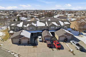 Aerial perspective of suburban area