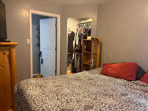 Bedroom with a spacious closet